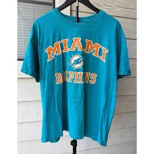 Miami Dolphins Majestic T-Shirt Men's XL Aqua NFL Football Graphic Tee